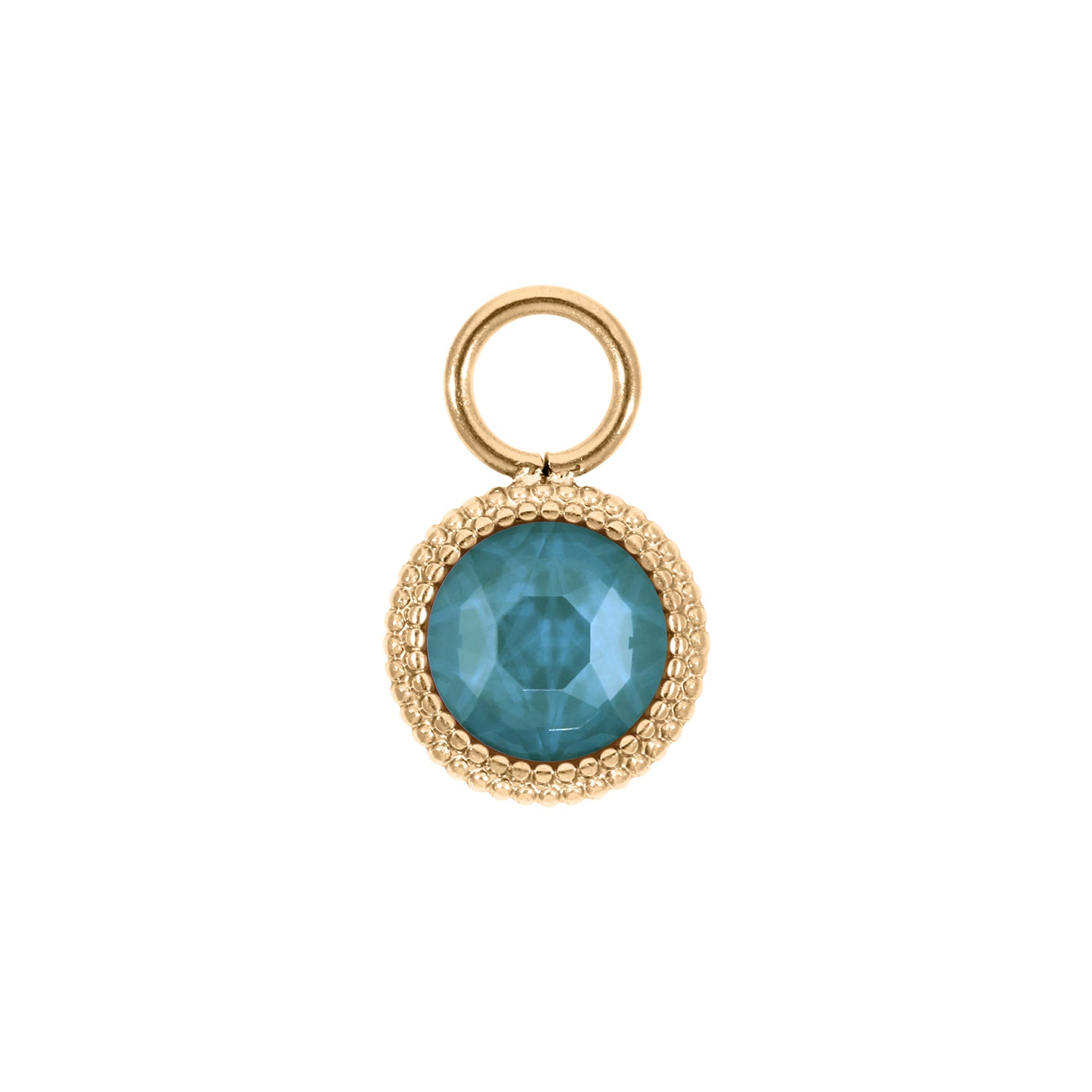 Fabero Flat Charm 0.4" - Gold Crystal Pine Green Ignite