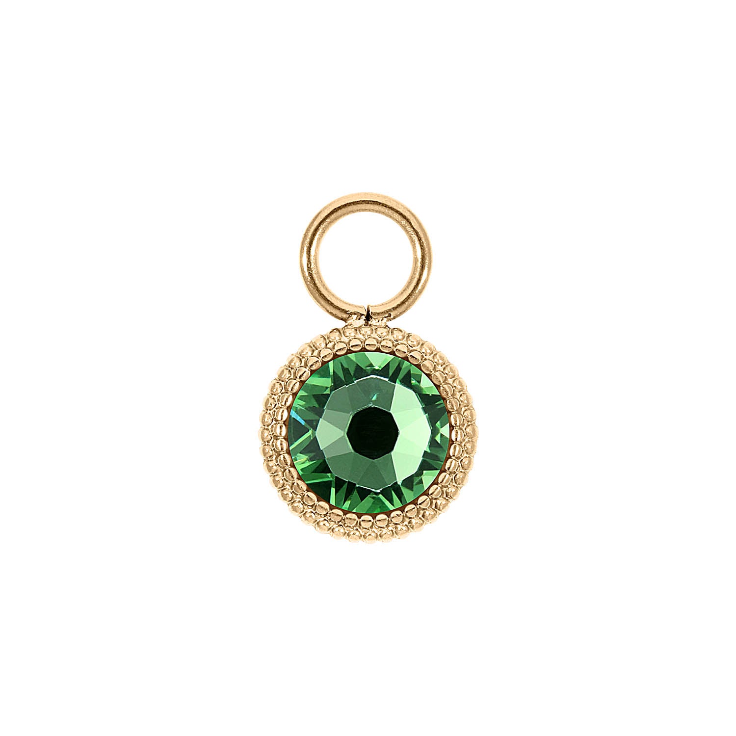 Fabero Flat Charm 0.4" - Gold peridot