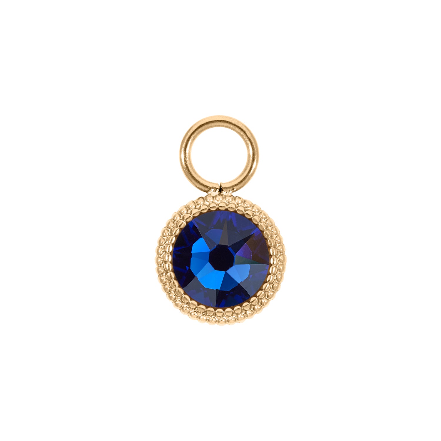 Fabero Flat Charm 0.4" - Gold ReCreated Dark Sapphire