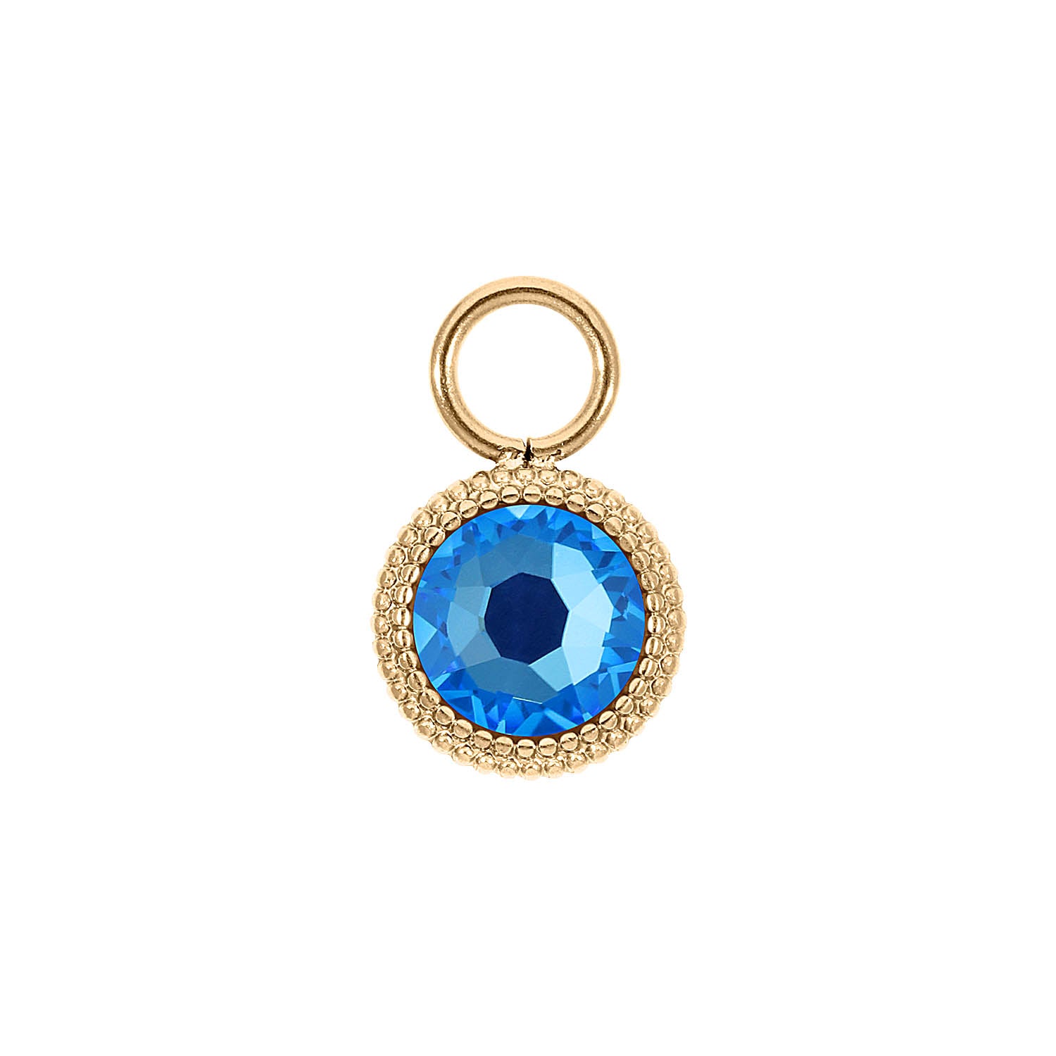 Fabero Flat Charm 0.4" - Gold royal blue delite