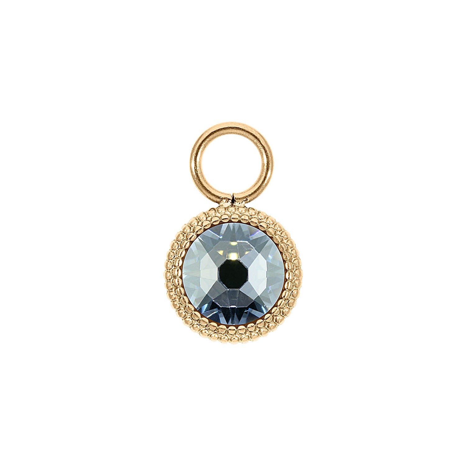 Fabero Flat Charm 0.4" - Gold blue shade