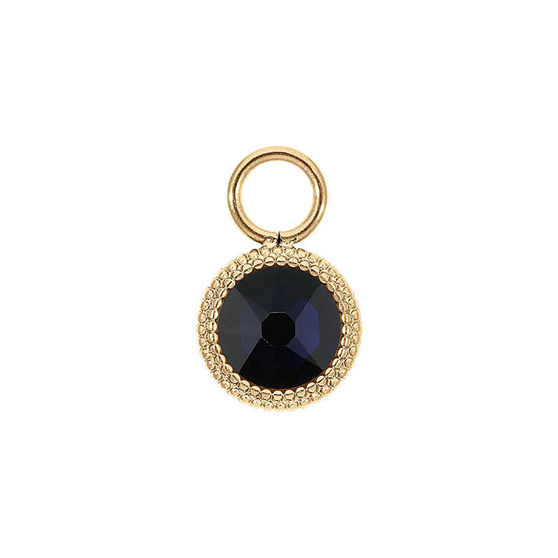 Fabero Flat Charm 0.4" - Gold Dark Indigo