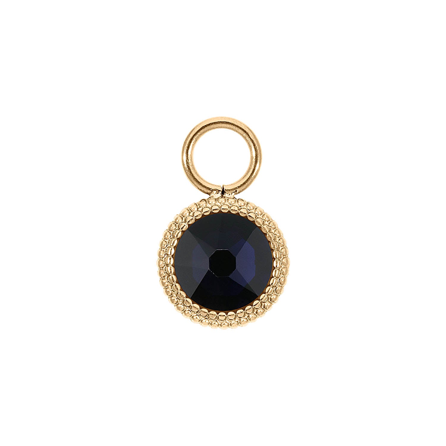 Fabero Flat Charm 0.4" - Gold Dark Indigo