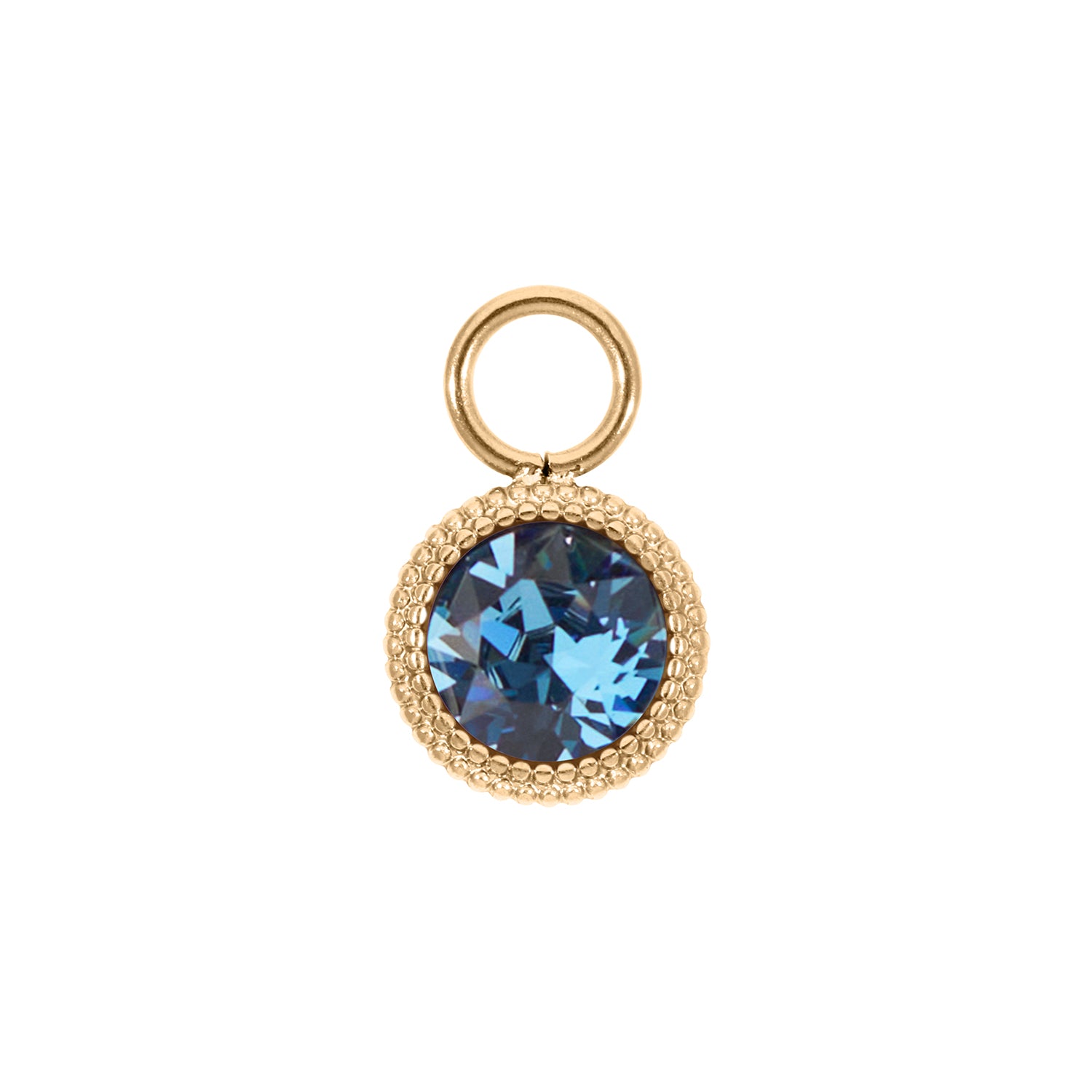 Fabero Flat Charm 0.4" - Gold Denim Blue