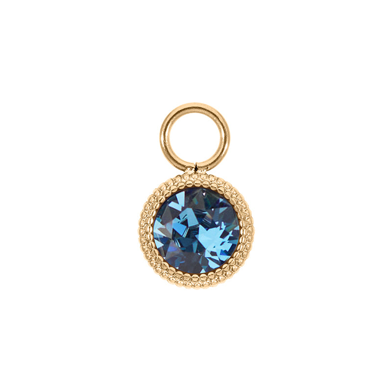 Fabero Flat Charm 0.4" - Gold Denim Blue