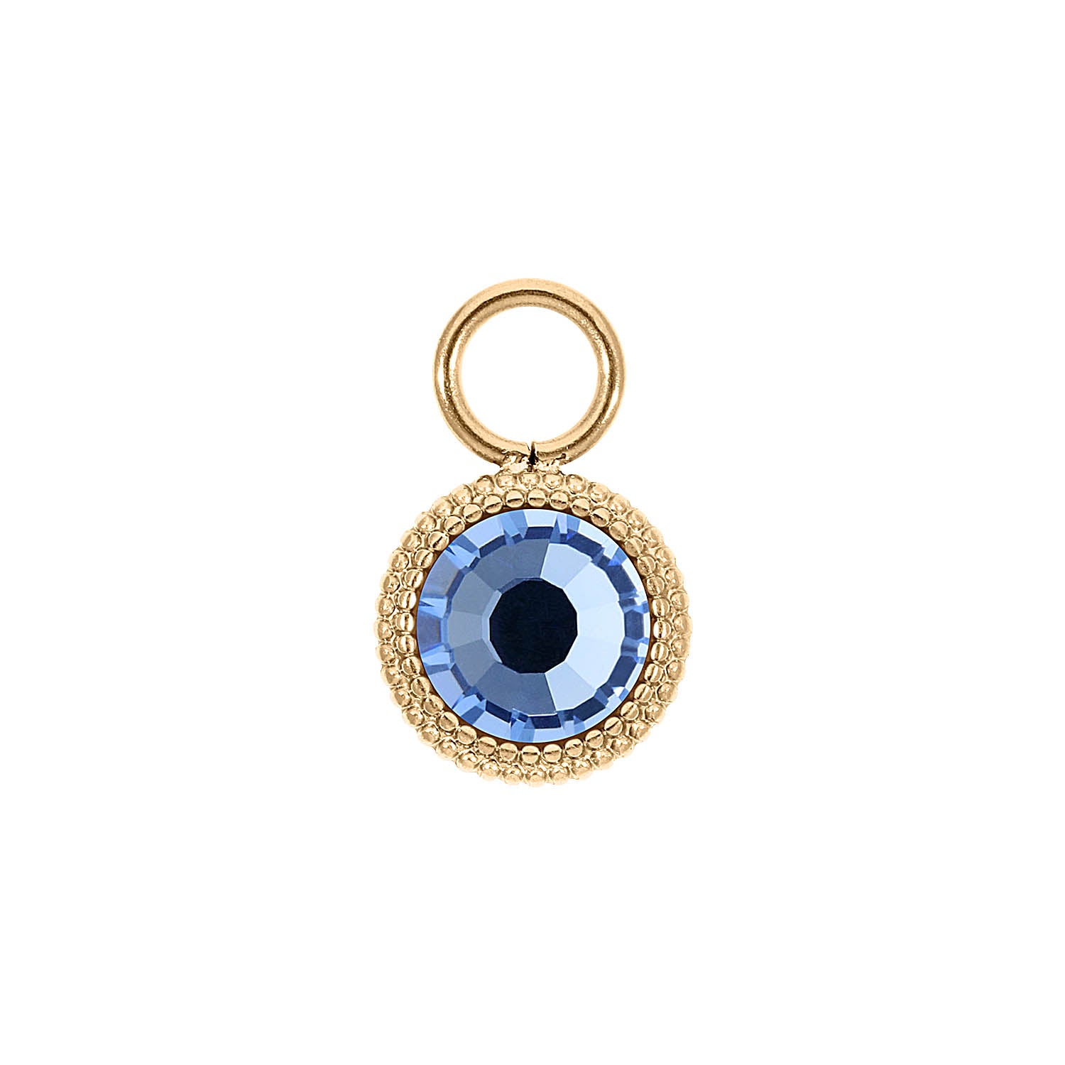 Fabero Flat Charm 0.4" - Gold light sapphire