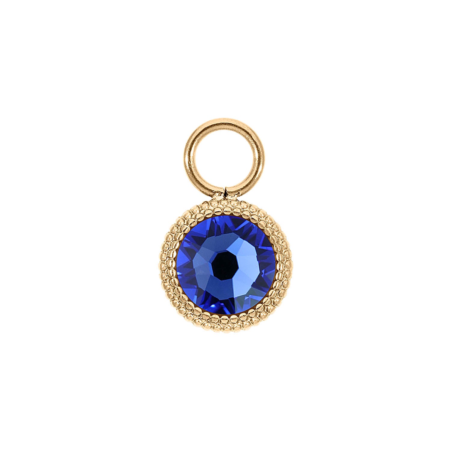 Fabero Flat Charm 0.4" - Gold sapphire