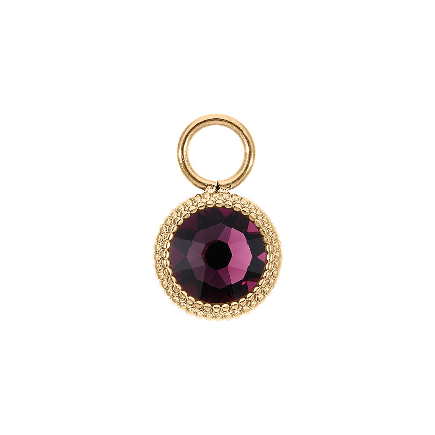 Fabero Flat Charm 0.4" - Gold amethyst