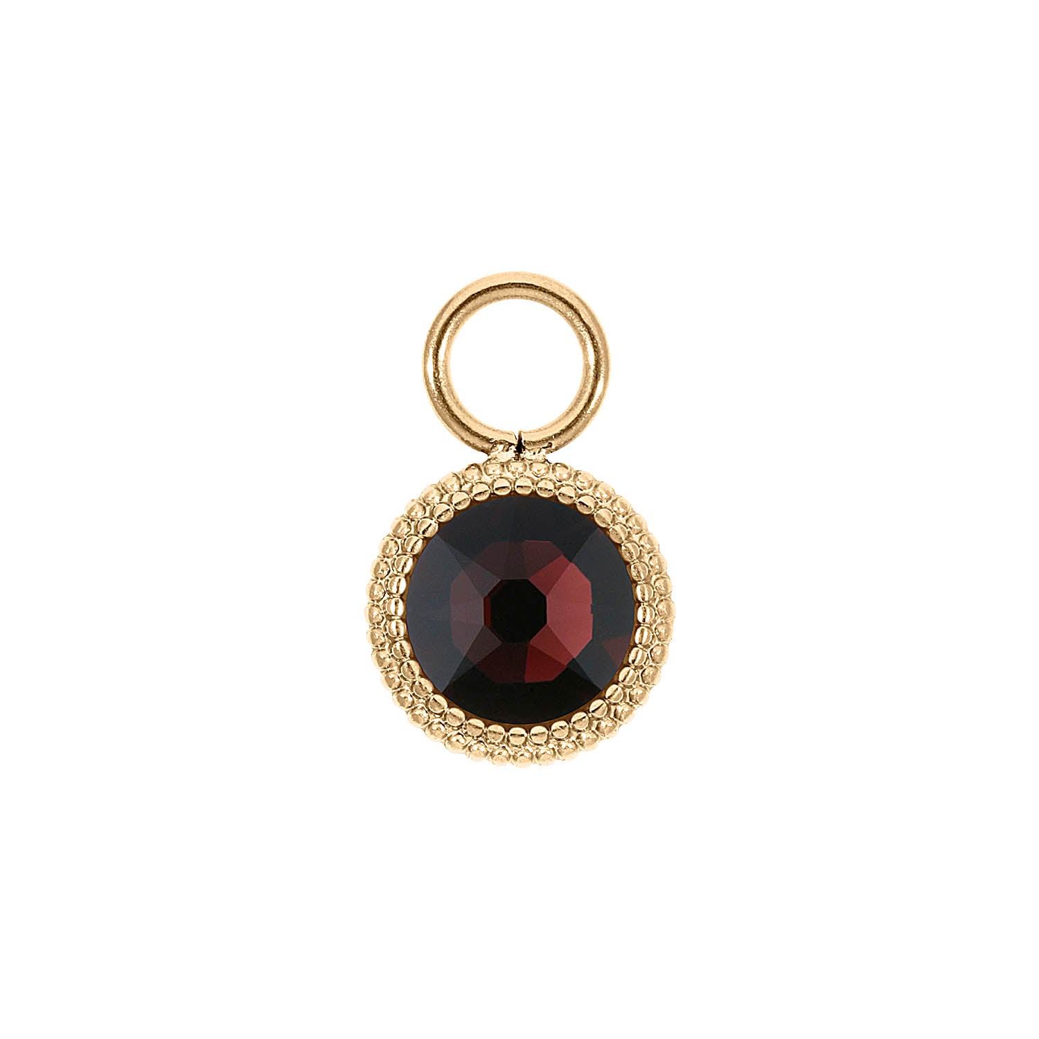 Fabero Flat Charm 0.4" - Gold Burgundy