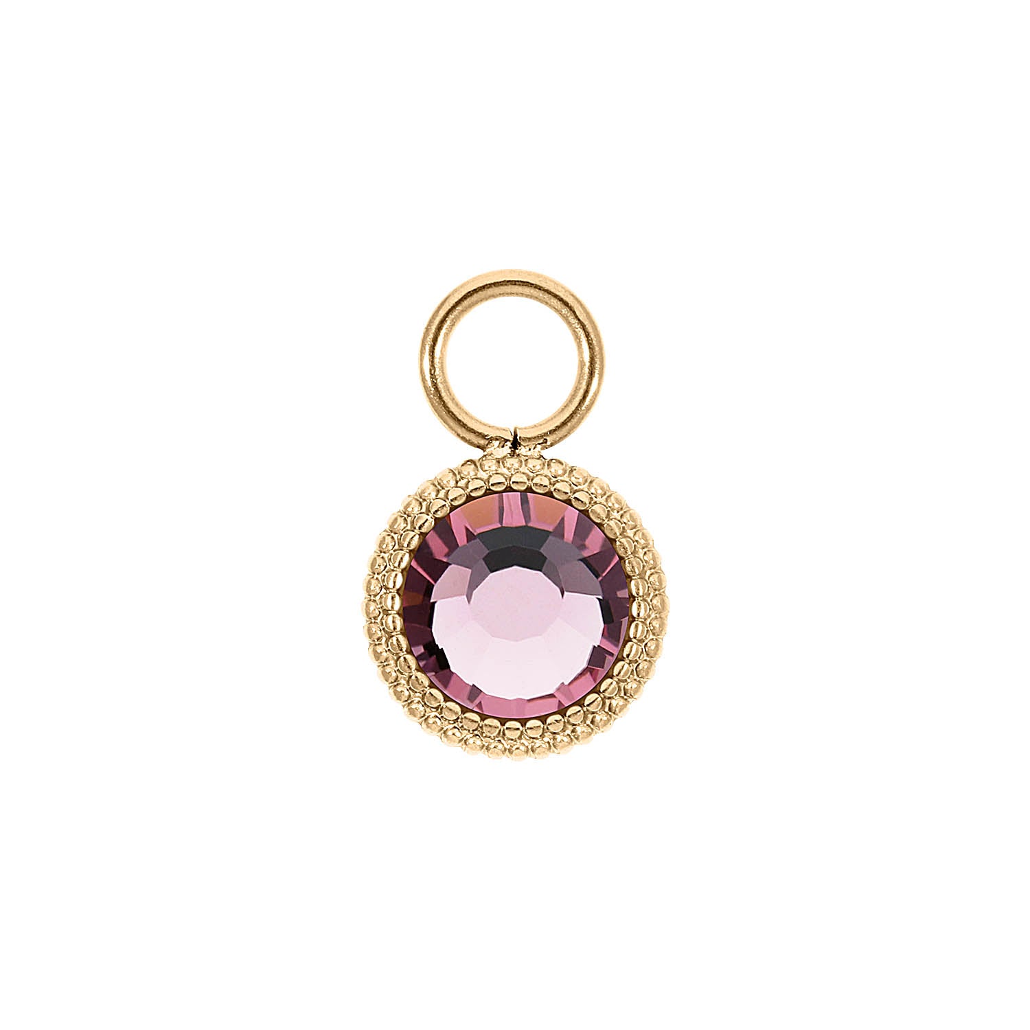 Fabero Flat Charm 0.4" - Gold light amethyst