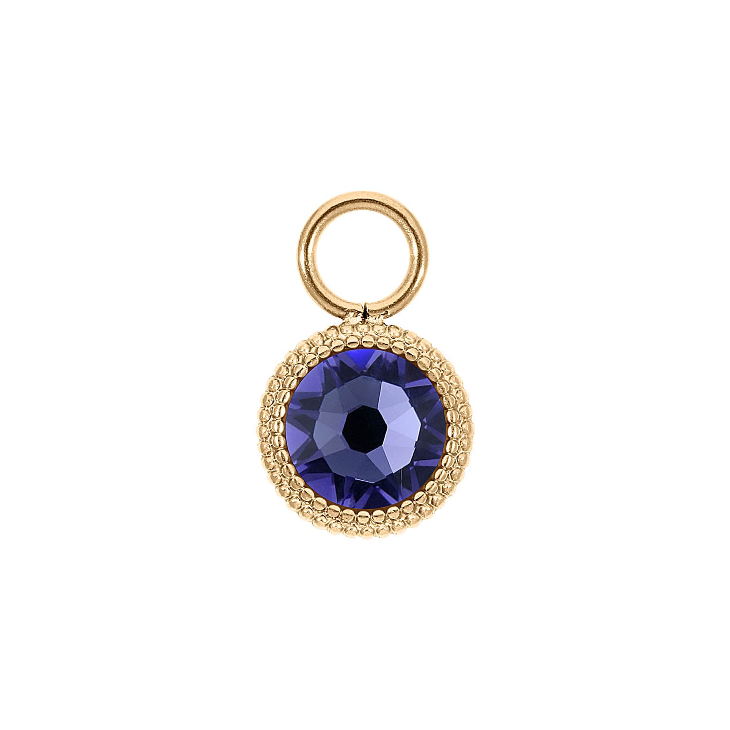 Fabero Flat Charm 0.4" - Gold tanzanite
