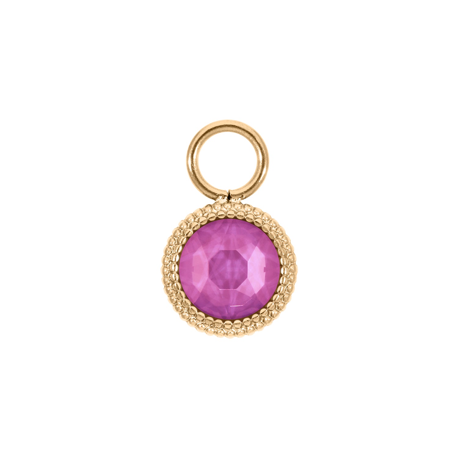 Fabero Flat Charm 0.4" - Gold Crystal Orchid Ignite