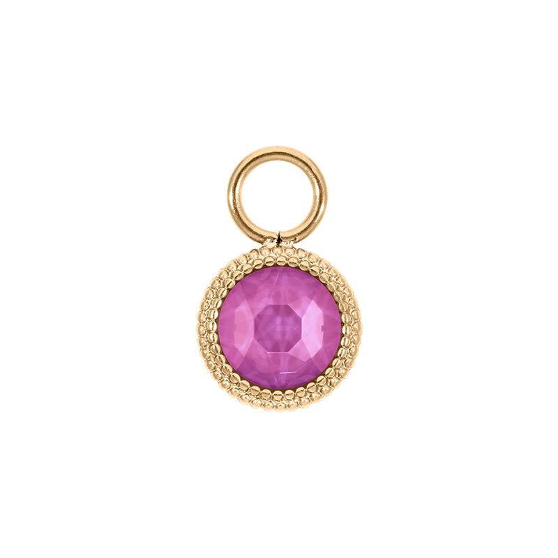 Fabero Flat Charm 0.4" - Gold Crystal Orchid Ignite