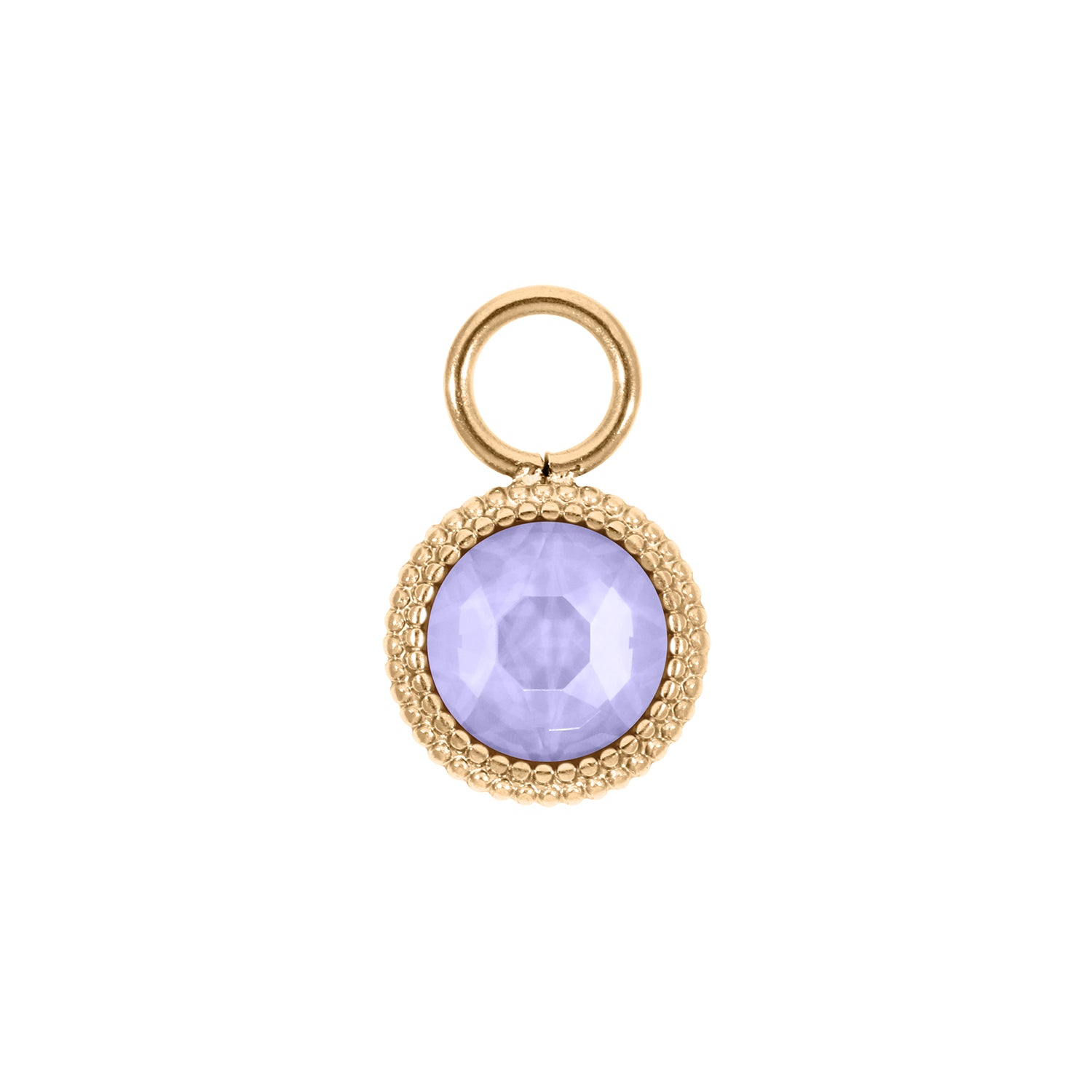 Fabero Flat Charm 0.4" - Gold Crystal Purple Ignite