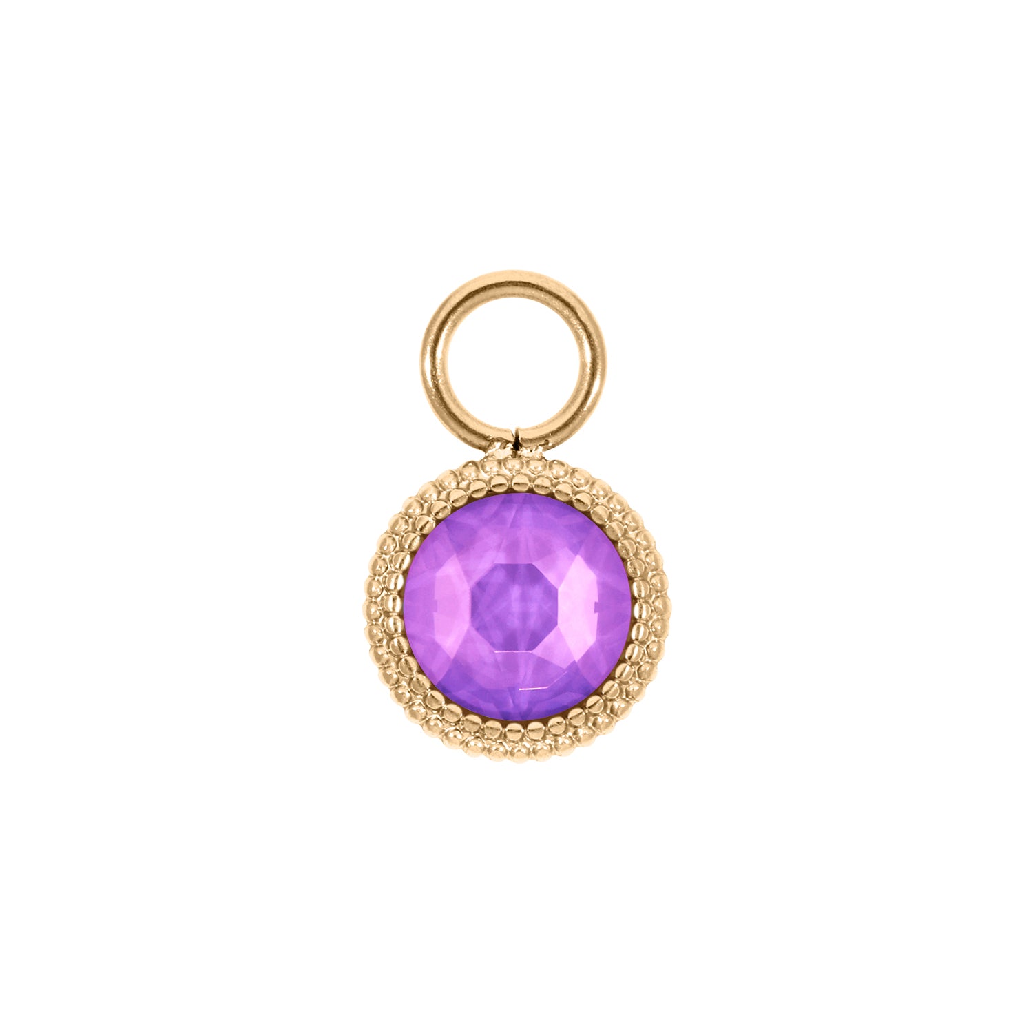 Fabero Flat Charm 0.4" - Gold Crystal Electric Violet Ignite