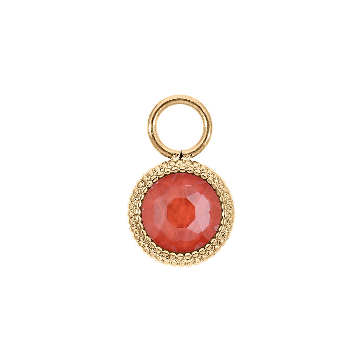 Fabero Flat Charm 0.4" - Gold crystal maroon ignite