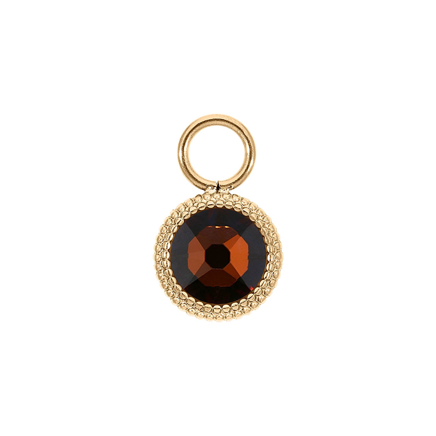 Fabero Flat Charm 0.4" - Gold smoked amber