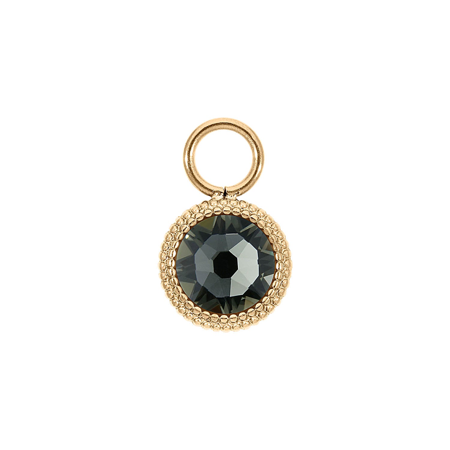 Fabero Flat Charm 0.4" - Gold black diamond