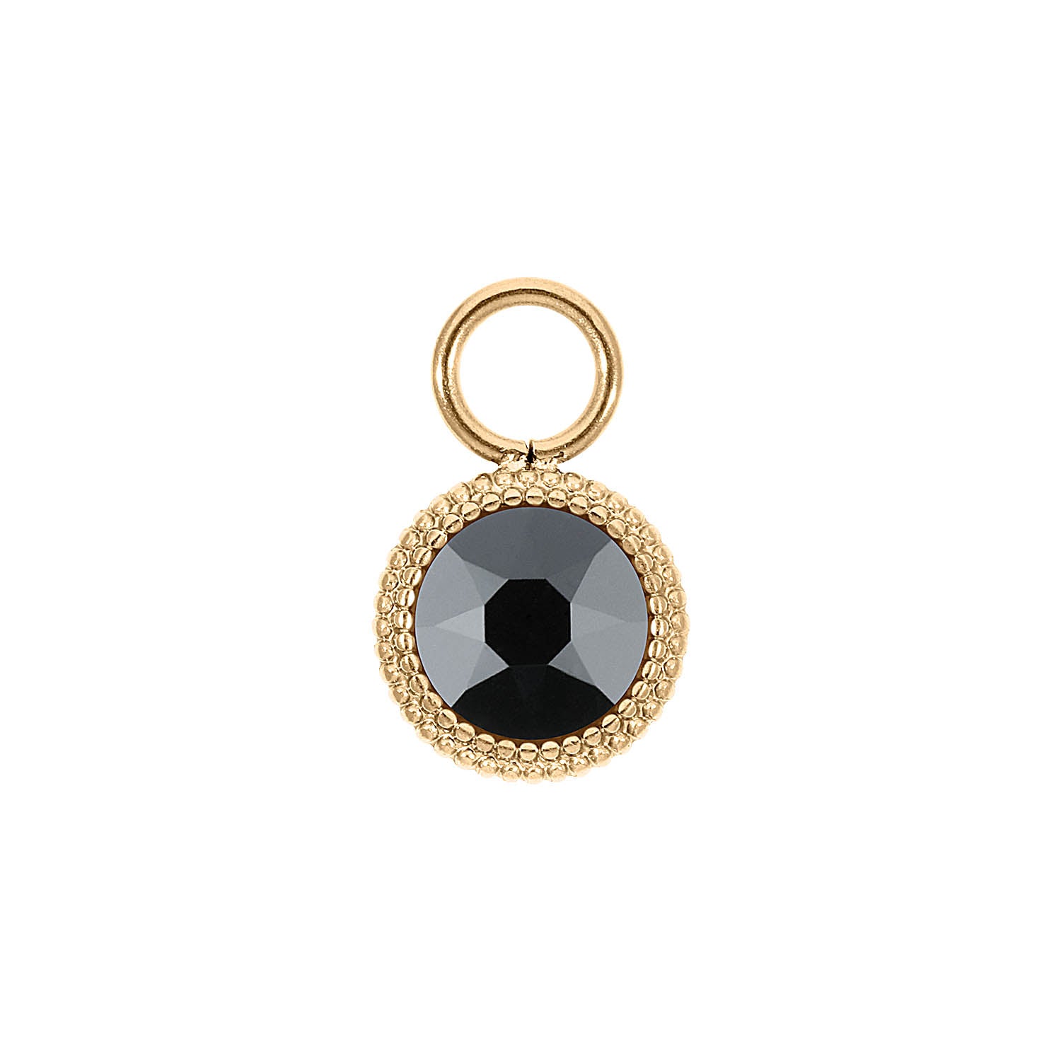 Fabero Flat Charm 0.4" - Gold jet hematite