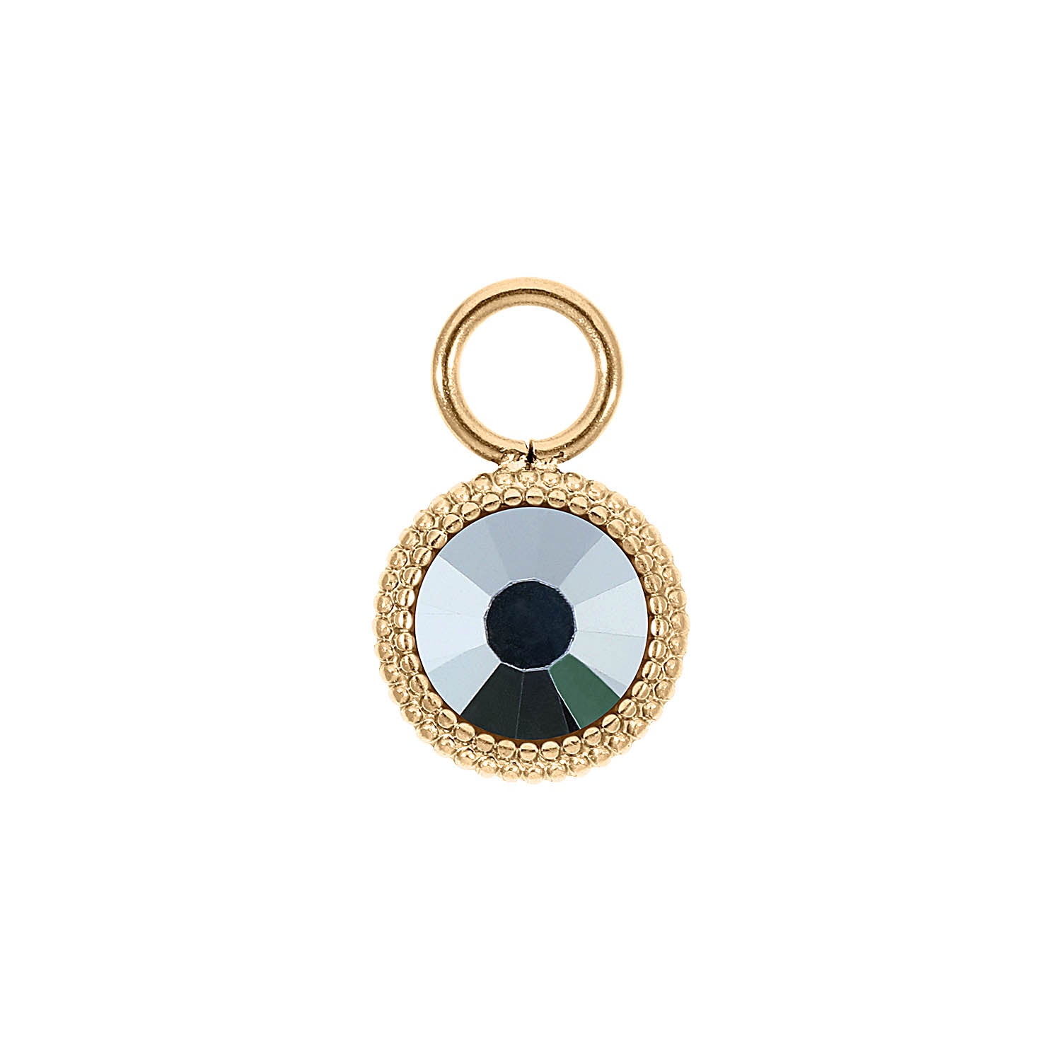 Fabero Flat Charm 0.4" - Gold crystal labrador