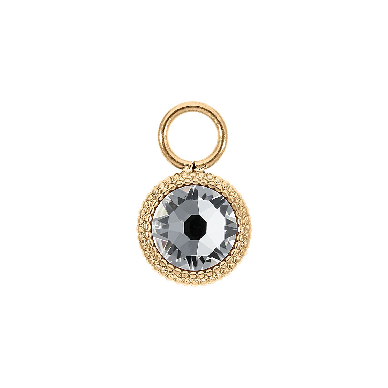 Fabero Flat Charm 0.4" - Gold crystal