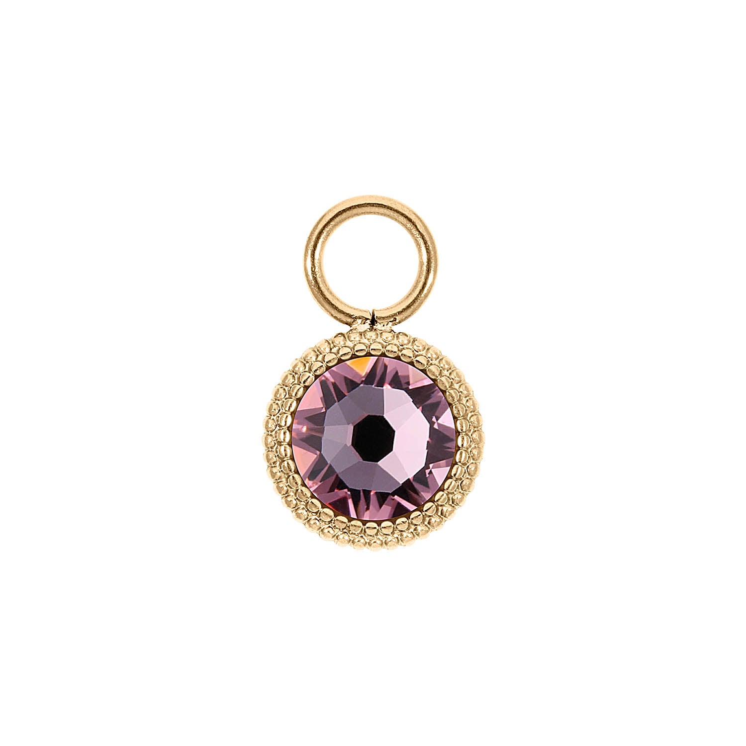 Fabero Flat Charm 0.4" - Gold Light Rose