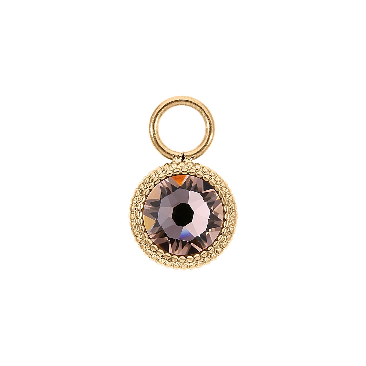 Fabero Flat Charm 0.4" - Gold vintage rose