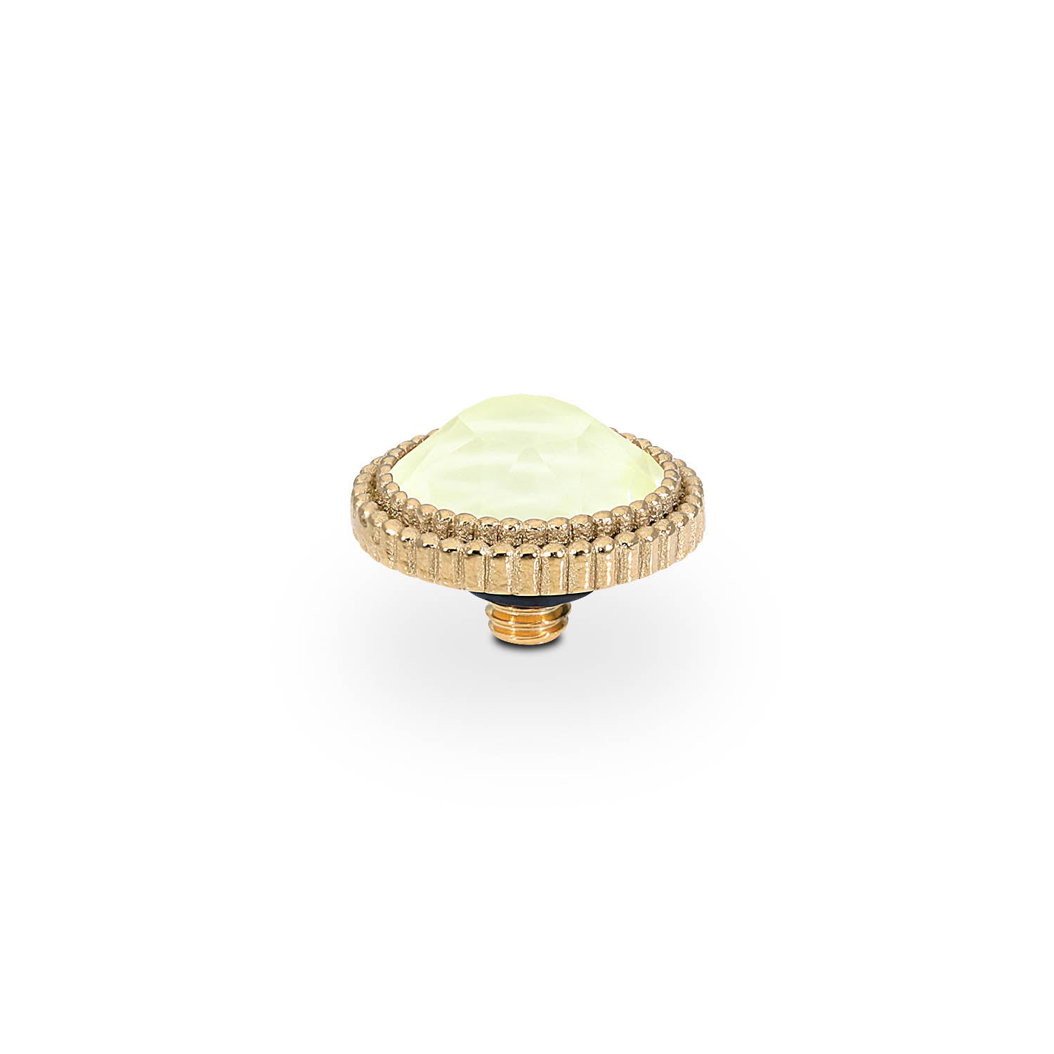 Fabero Flat Top 0.4" - Gold crystal soft yellow ignite