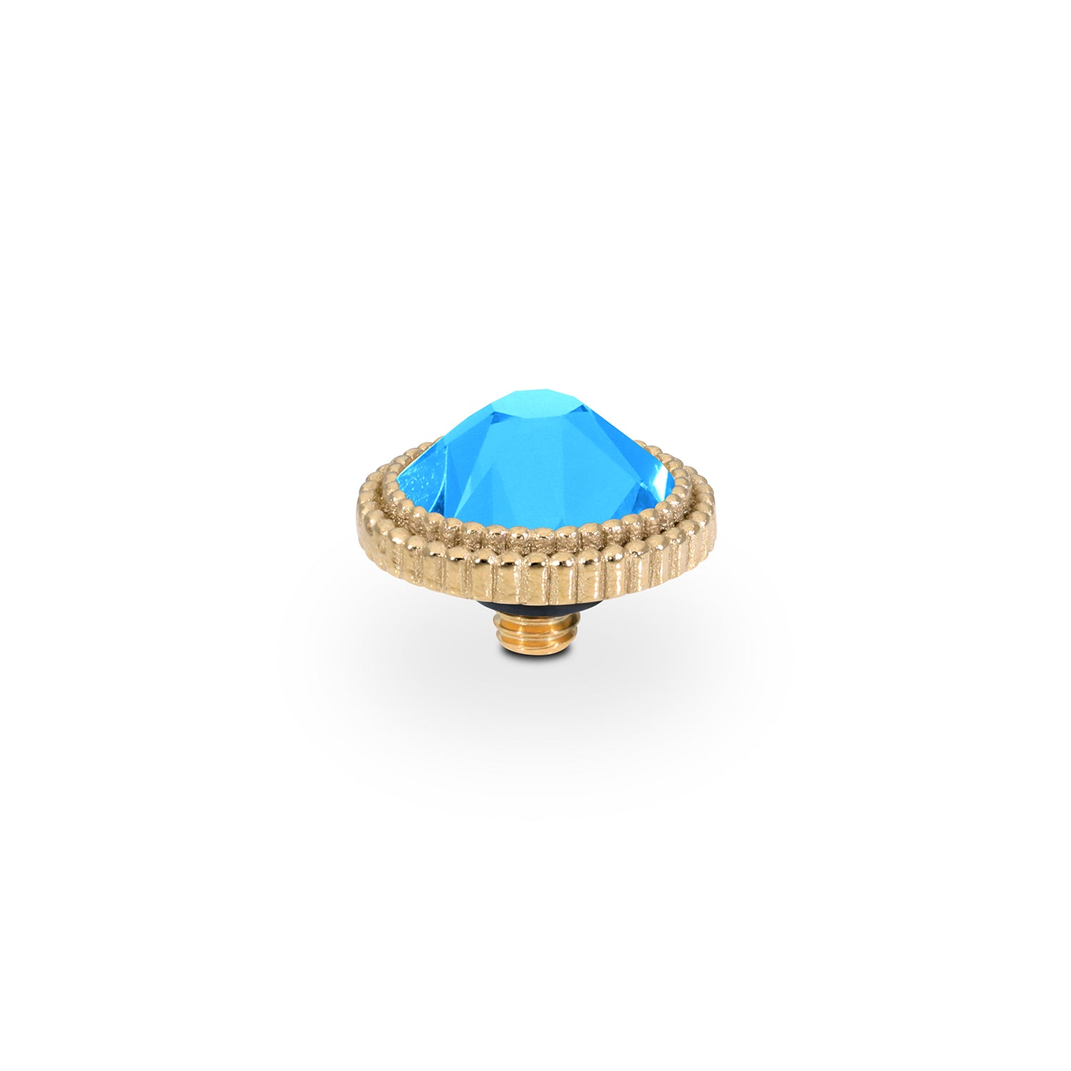 Fabero Flat Top 0.4" - Gold Crystal Electric Blue Ignite
