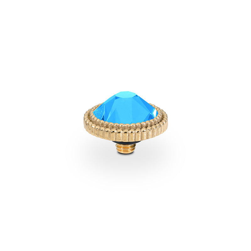 Fabero Flat Top 0.4" - Gold Crystal Electric Blue Ignite