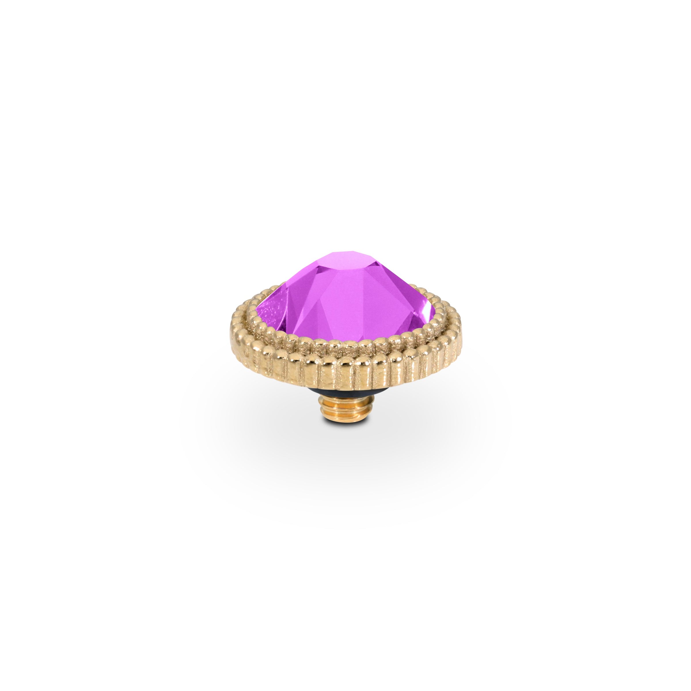 Fabero Flat Top 0.4" - Gold Crystal Electric Violet Ignite