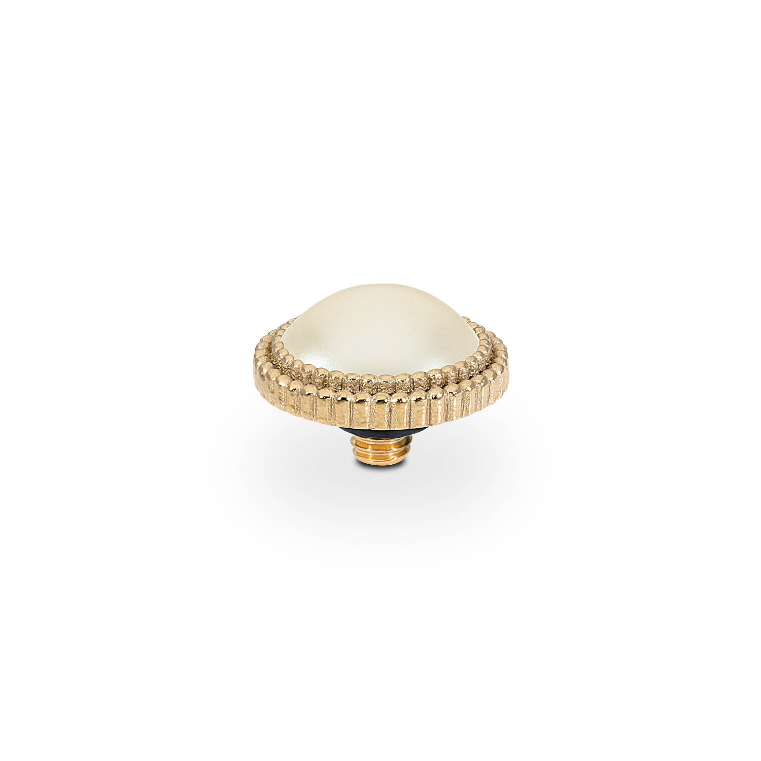 Fabero Flat Top 0.4" - Gold cream pearl