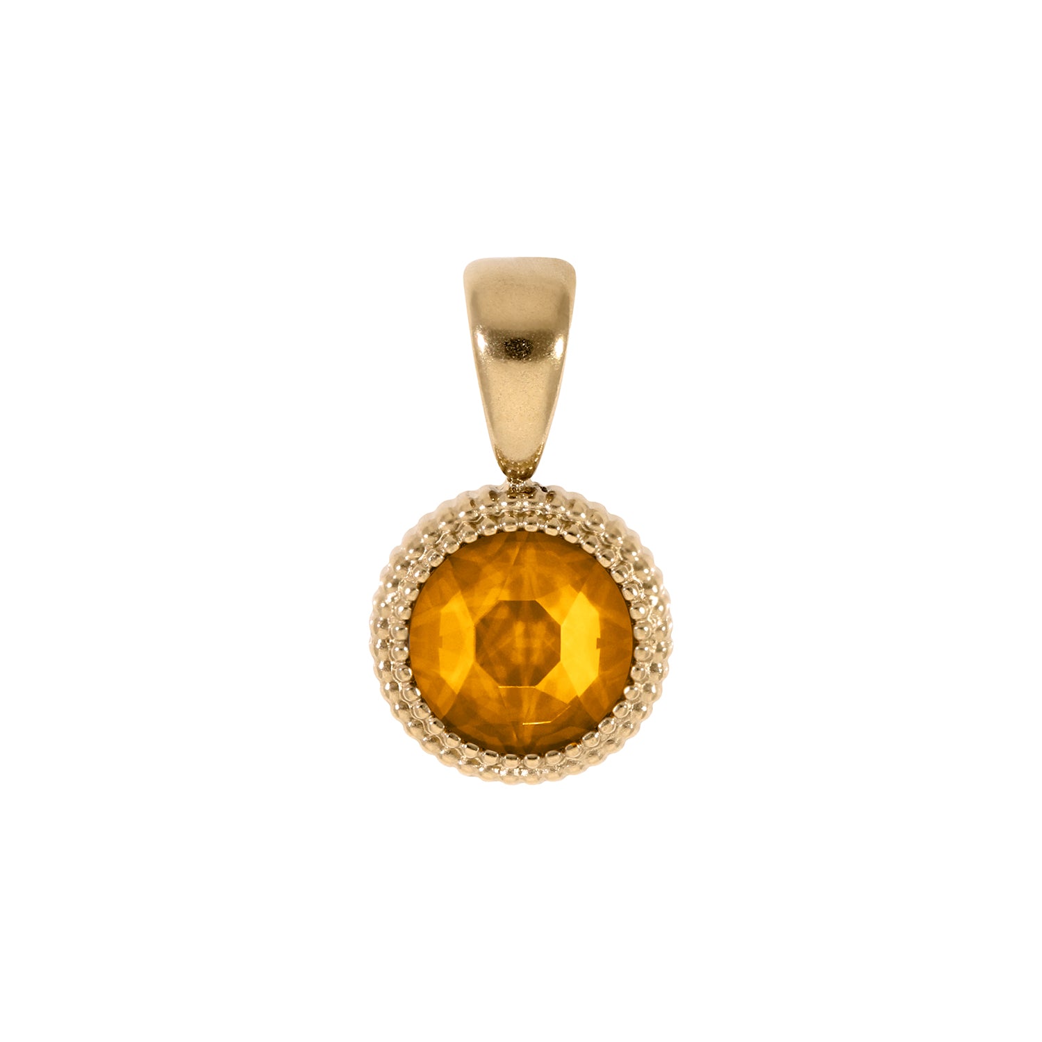Fabero Flat Pendant 0.4" - Gold Topaz