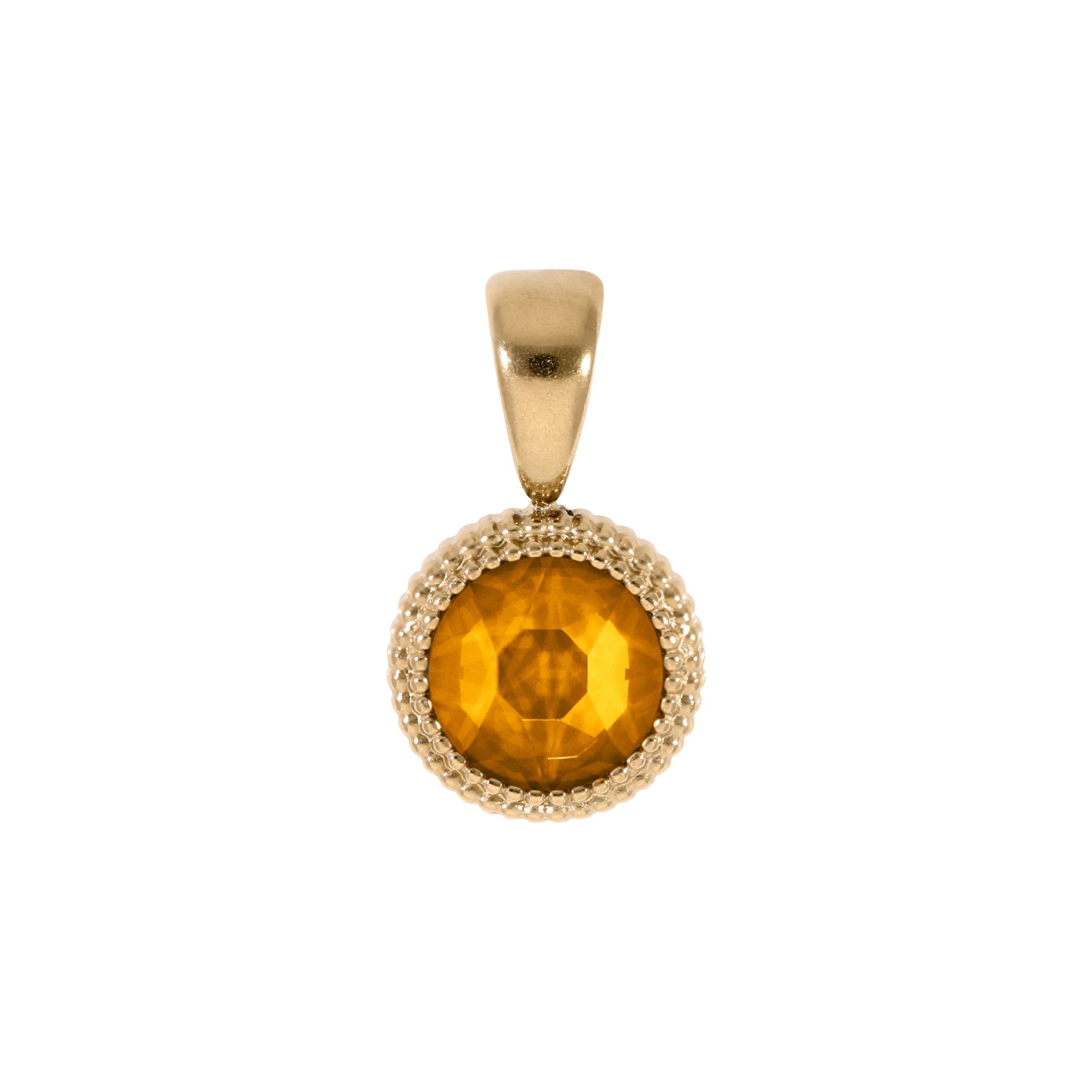 Fabero Flat Pendant 0.4" - Gold Topaz