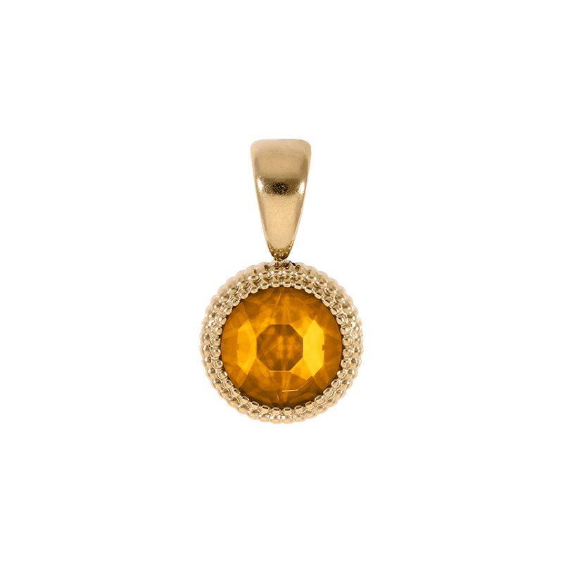 Fabero Flat Pendant 0.4" - Gold Topaz