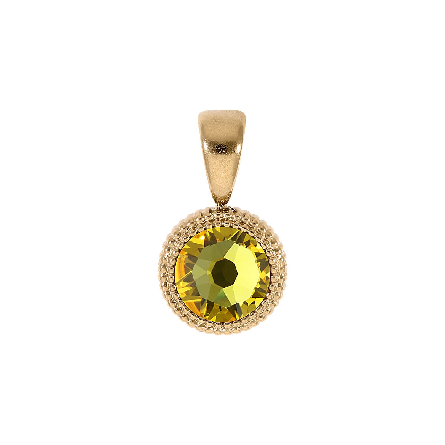 Fabero Flat Pendant 0.4" - Gold light topaz