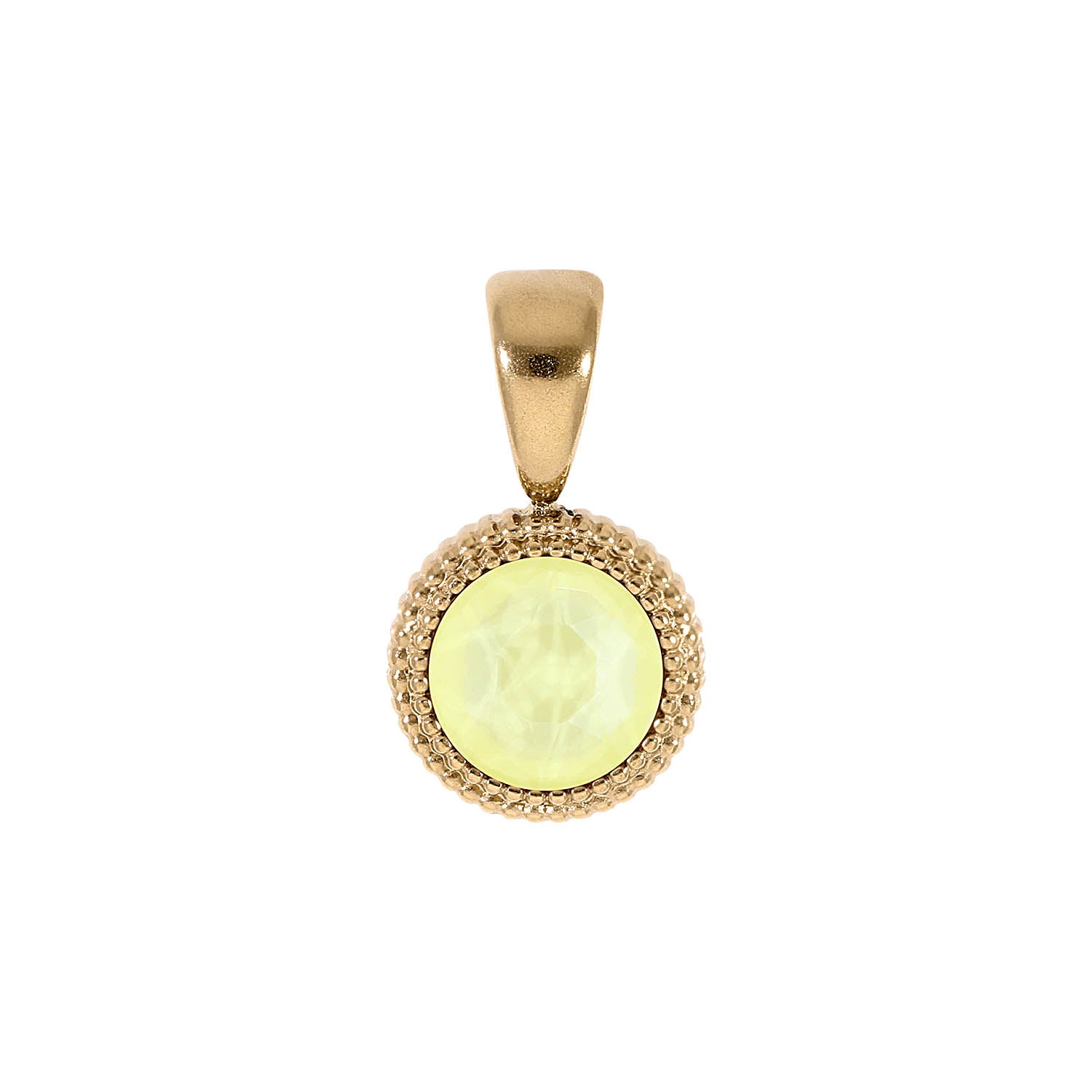 Fabero Flat Pendant 0.4" - Gold crystal soft yellow ignite