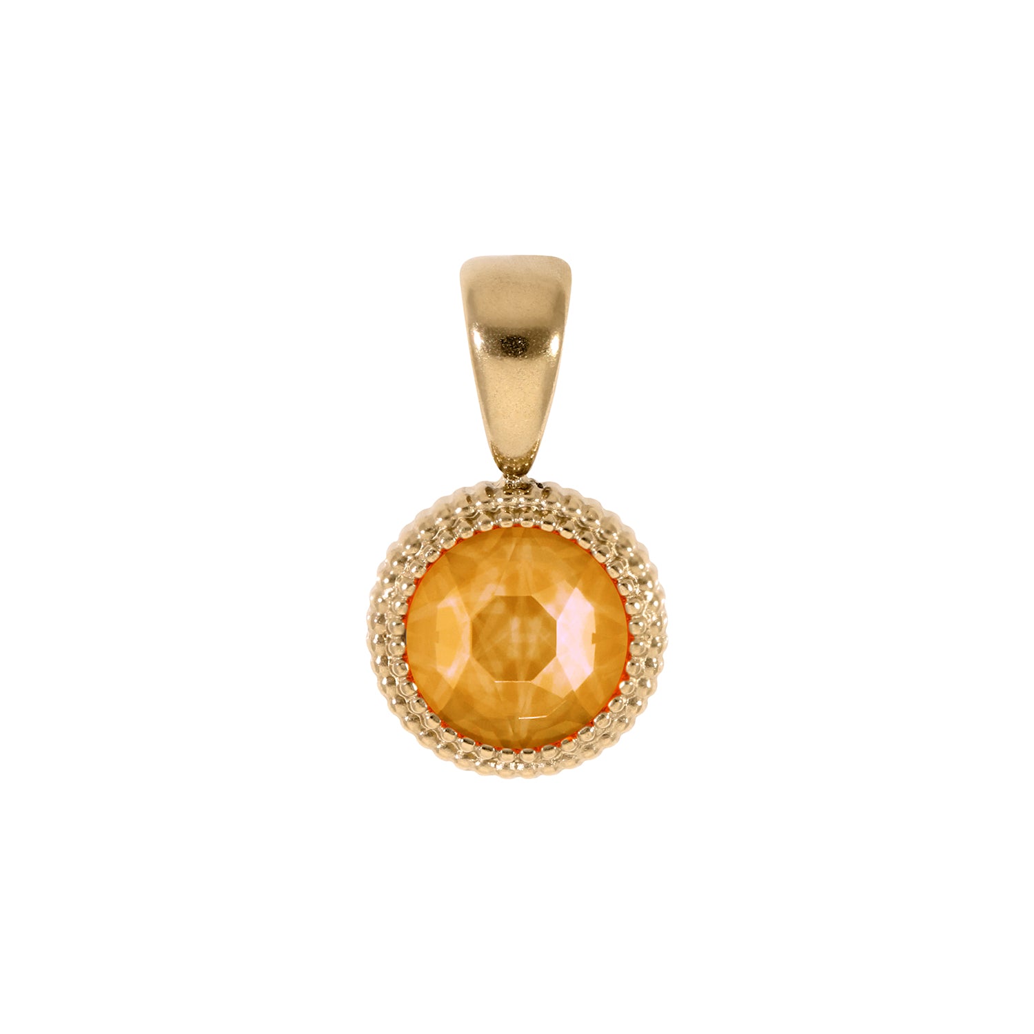 Fabero Flat Pendant 0.4" - Gold Crystal Mango Ignite