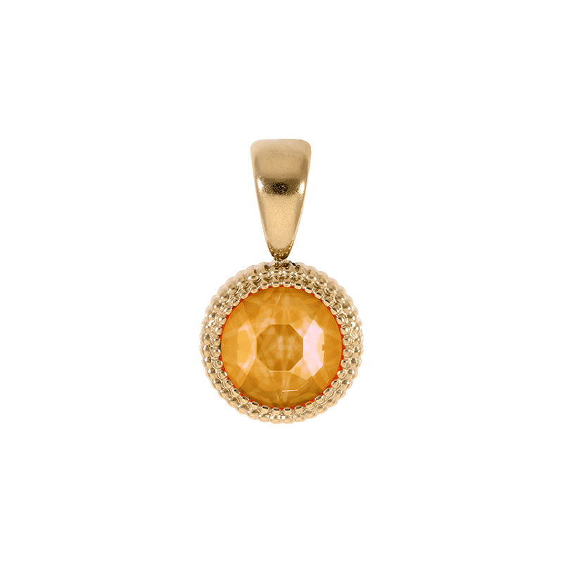 Fabero Flat Pendant 0.4" - Gold Crystal Mango Ignite