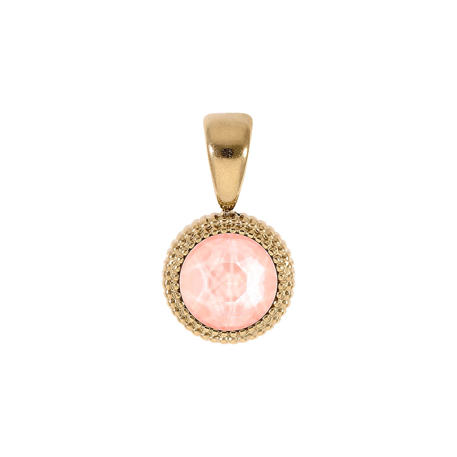 Fabero Flat Pendant 0.4" - Gold Crystal Flamingo Ignite
