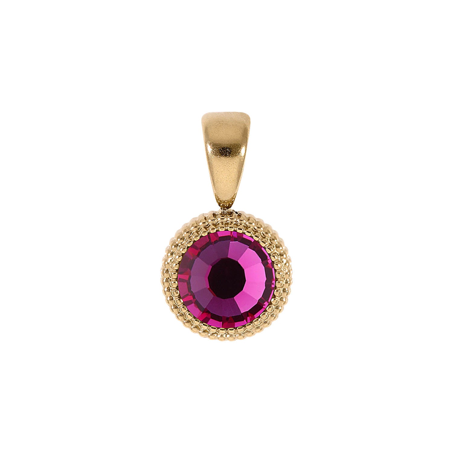 Fabero Flat Pendant 0.4" - Gold fuchsia