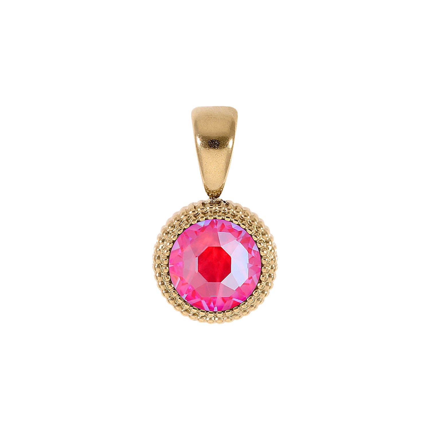 Fabero Flat Pendant 0.4" - Gold lotus pink delite