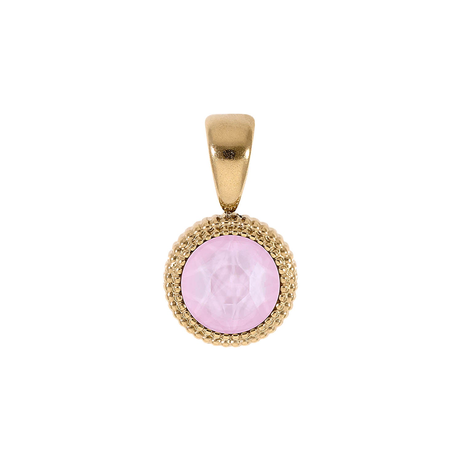 Fabero Flat Pendant 0.4" - Gold crystal soft rose ignite