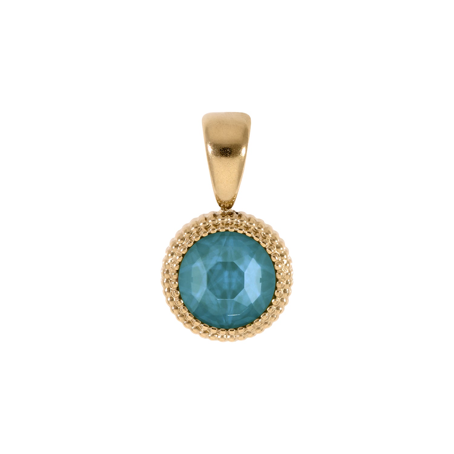 Fabero Flat Pendant 0.4" - Gold Crystal Pine Green Ignite
