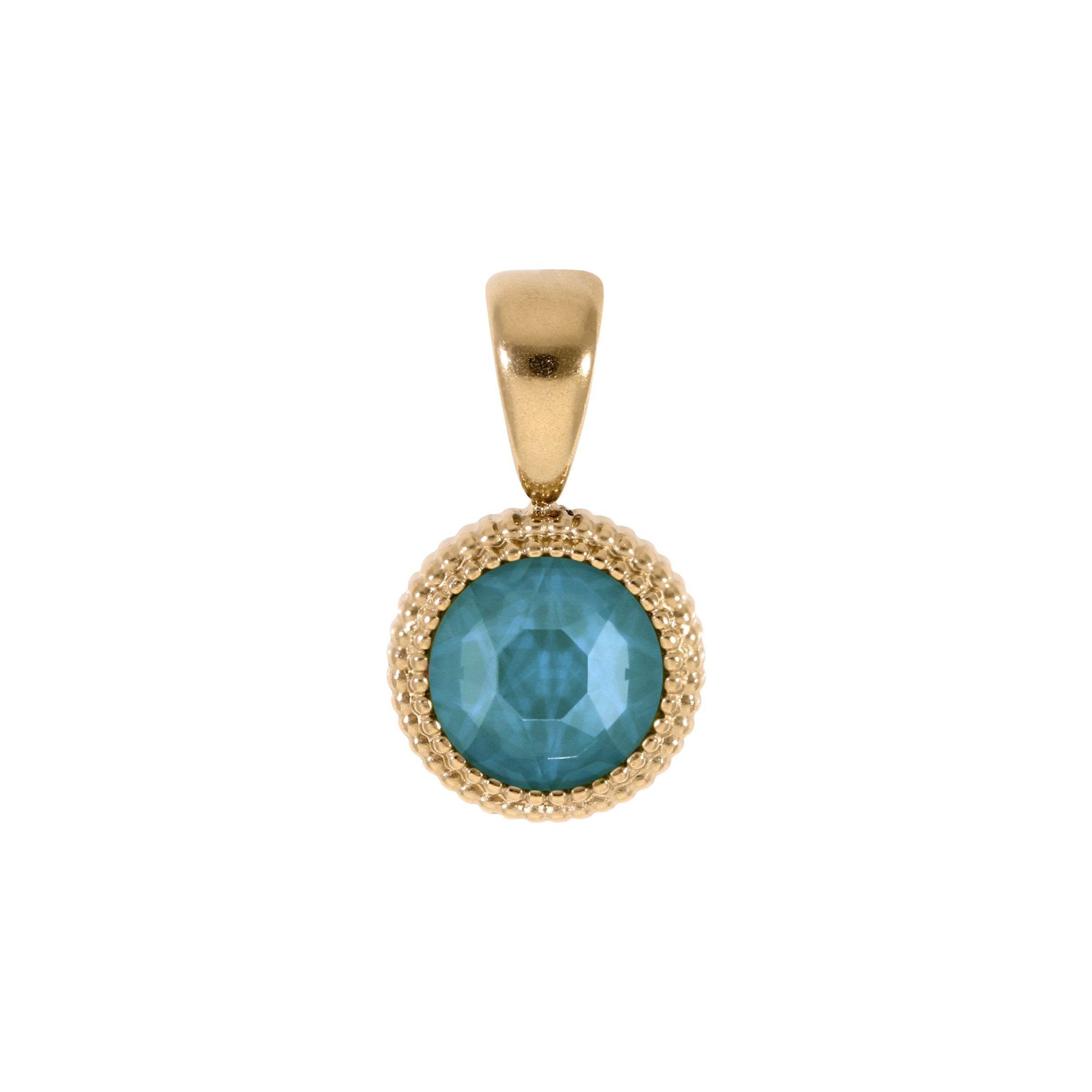 Fabero Flat Pendant 0.4" - Gold Crystal Pine Green Ignite