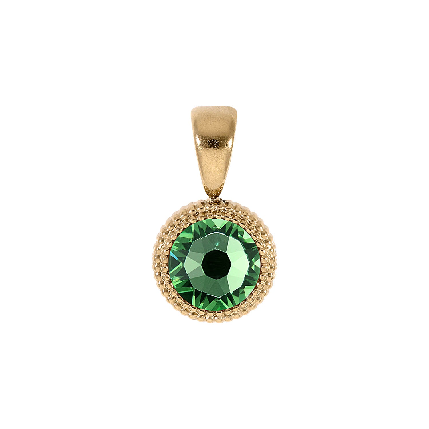 Fabero Flat Pendant 0.4" - Gold peridot