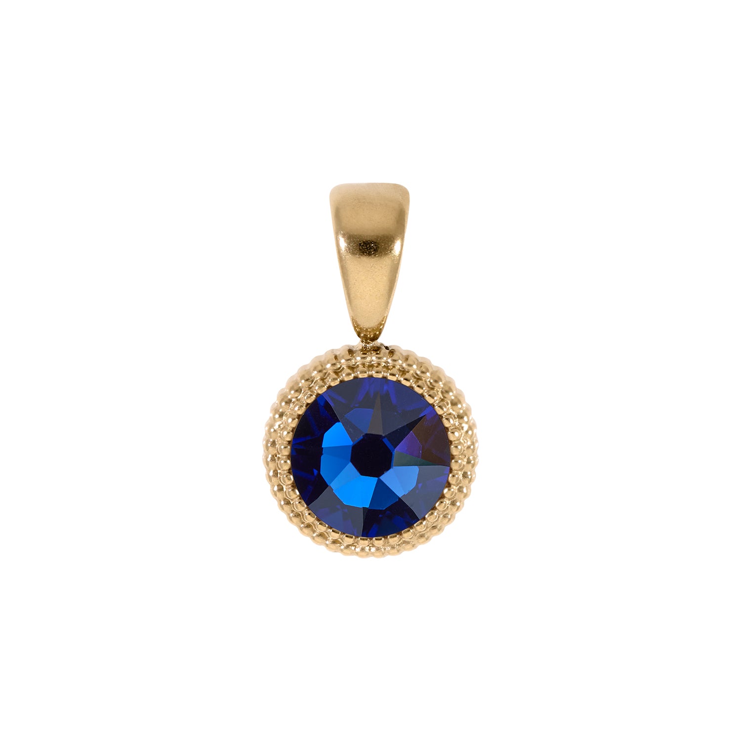 Fabero Flat Pendant 0.4" - Gold ReCreated Dark Sapphire