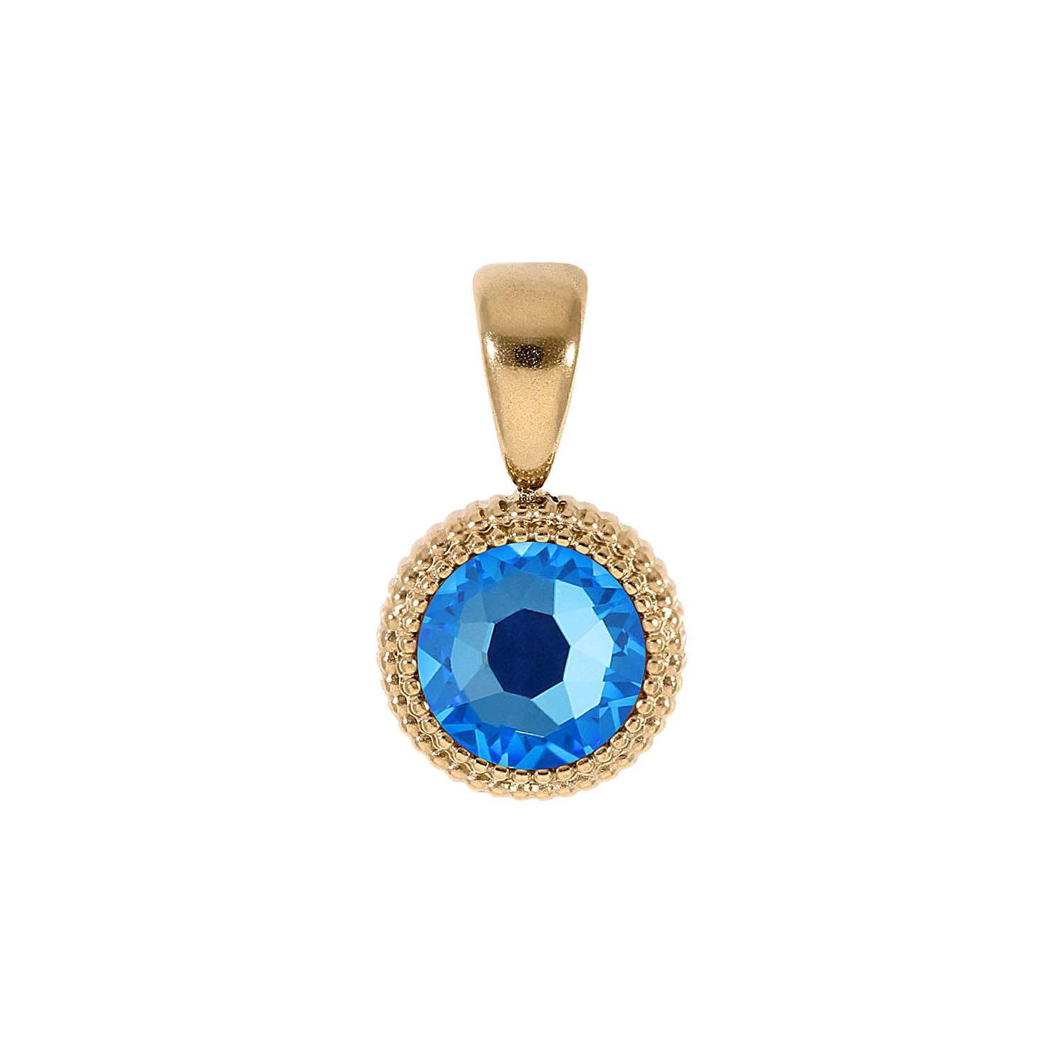 Fabero Flat Pendant 0.4" - Gold royal blue delite