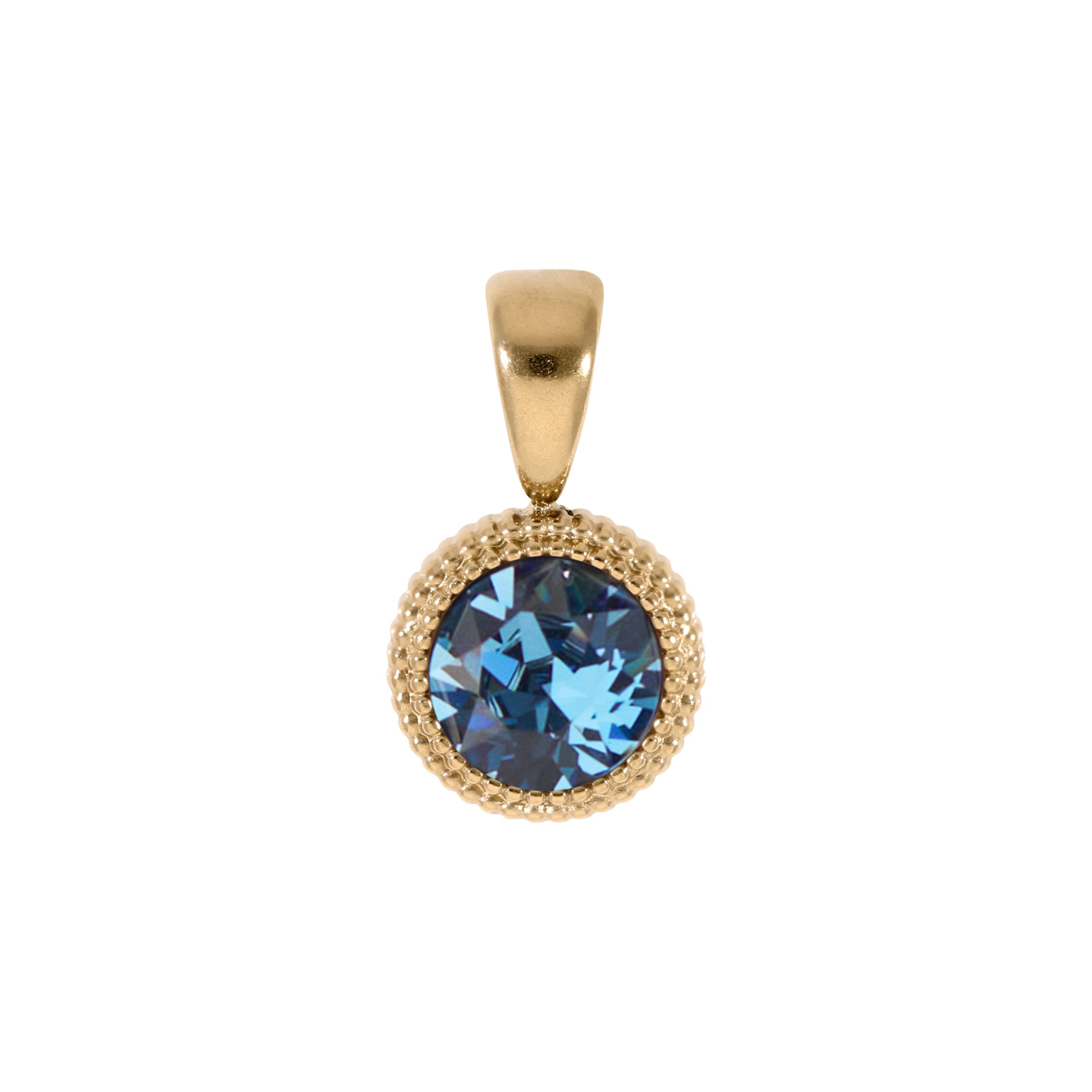 Fabero Flat Pendant 0.4" - Gold Denim Blue