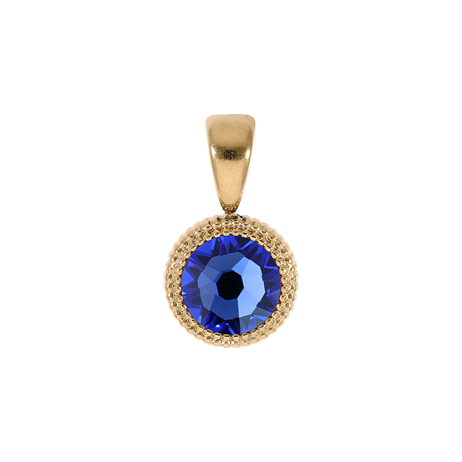 Fabero Flat Pendant 0.4" - Gold sapphire